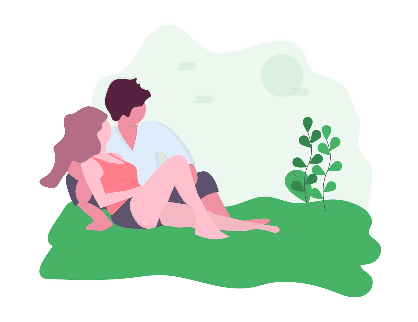 Illustration - Pärchen liegt auf dem Boden 2